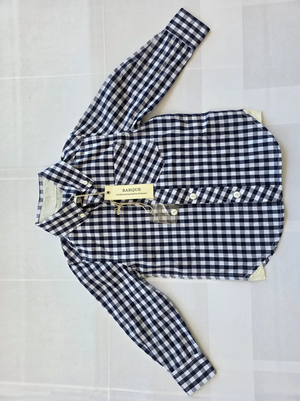 NWT 3T Navy & White Gingham Shirt with Black Socks by Gap